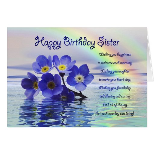 Tarjeta de cumpleaños para la hermana con nomeolvi