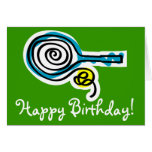 Tarjeta de cumpleaños para los jugadores de tenis