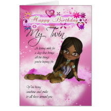 Tarjeta de cumpleaños para mi gemelo, colle de la 