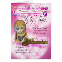 Tarjeta de cumpleaños para mi gemelo, colle de la 