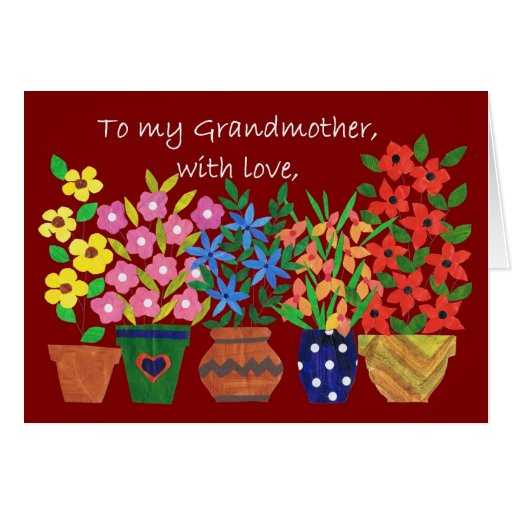 Tarjeta de cumpleaños para una abuela - flower pow