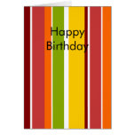 Tarjeta de cumpleaños retra de las rayas