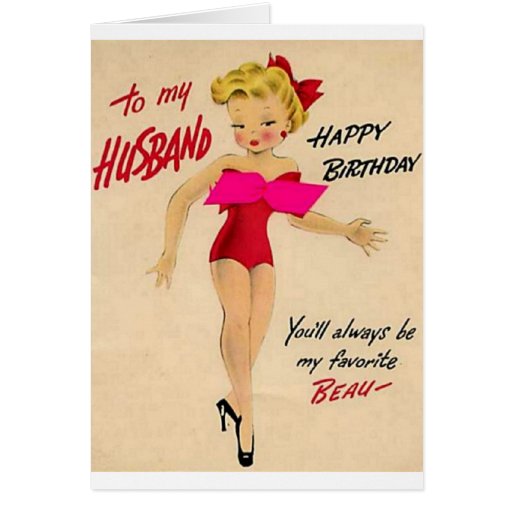 Tarjeta de cumpleaños retra para el marido de Zazzle.es