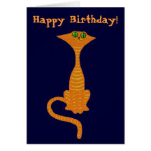 Tarjeta de cumpleaños roja divertida del gato