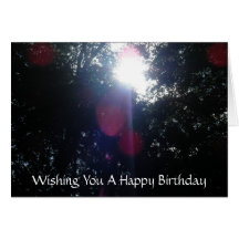 Tarjeta de cumpleaños - Sun a través de árboles