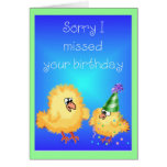 Tarjeta de cumpleaños tardía