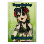 Tarjeta de cumpleaños tribal de la danza de vientr