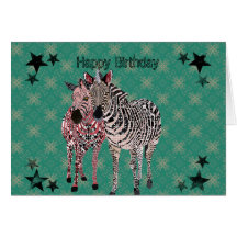 Tarjeta de cumpleaños verde de Zeb y de Zenya II