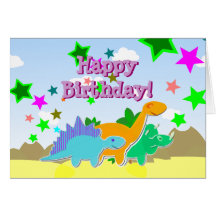 Tarjeta de Dinos del feliz cumpleaños