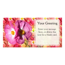 Tarjeta de encargo de dos flores rosadas tarjetas fotográficas 