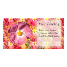 Tarjeta de encargo de la flor rosada tarjeta fotografica  