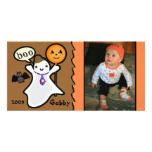 Tarjeta de encargo de la foto de Halloween del est Plantilla Para Tarjeta De Foto