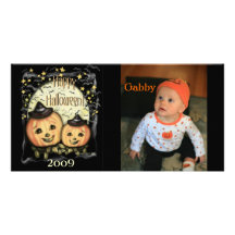Tarjeta de encargo de la foto de Halloween del est Tarjeta Personal Con Foto