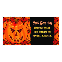 Tarjeta de encargo de la Jack-O-Linterna malvada Tarjetas Fotograficas