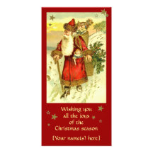 Tarjeta de encargo de Papá Noel del navidad antigu Tarjeta Fotografica