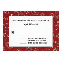 Tarjeta de encargo de RSVP del pañuelo que se casa Invitacion Personalizada