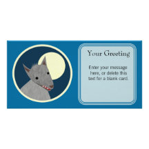 Tarjeta de encargo del lobo tarjeta fotografica  