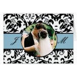 Tarjeta de encargo del monograma y de la foto tarjetas