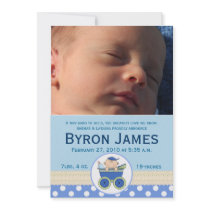 Tarjeta de encargo del nacimiento de la foto del b invitaciones