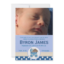Tarjeta de encargo del nacimiento de la foto del b invitaciones