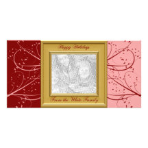 Tarjeta de encargo moderna roja y rosada del KRW d Tarjetas Fotograficas