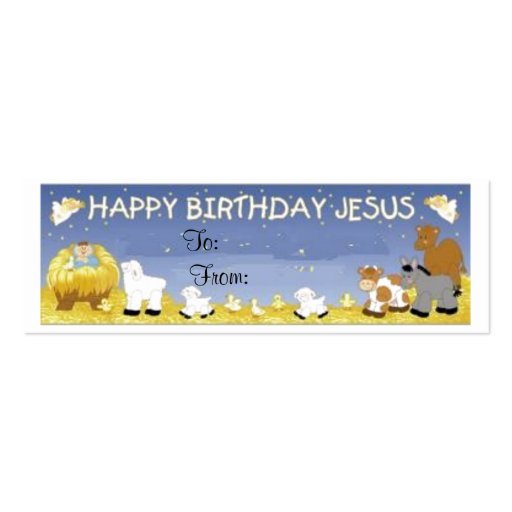 Tarjeta de etiqueta del regalo de Jesús del feliz  Plantilla De Tarjeta De Visita