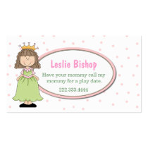Tarjeta de fecha dulce de princesa Play tarjetas de negocio