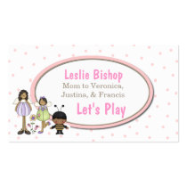 Tarjeta de fecha linda del juego de tres niños tarjetas de negocio