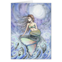 Tarjeta de felicitación agitada de la sirena de la