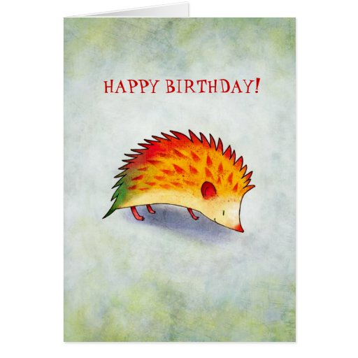 Tarjeta de felicitación anaranjada del erizo (pers