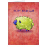 Tarjeta de felicitación azul de las ovejas (person