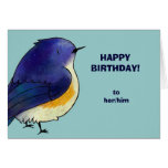 Tarjeta de felicitación azul del chirrido (persona