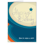 Tarjeta de felicitación azul del extracto del feli