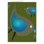Tarjeta de felicitación azul del pájaro
