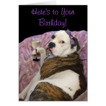 Tarjeta de felicitación de Bulldogge del inglés de