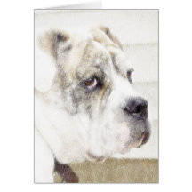 Tarjeta de felicitación de Bulldogge del inglés de