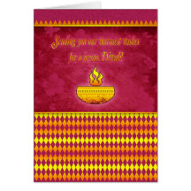 Tarjeta de felicitación de Diwali con la lámpara