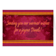 Tarjeta de felicitación de Diwali con la lámpara