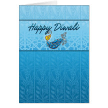 Tarjeta de felicitación de Diwali con la lámpara