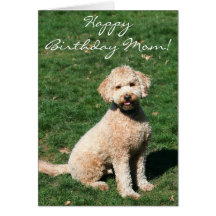 Tarjeta de felicitación de Goldendoodle de la mamá