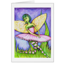 Tarjeta de felicitación de hadas del ballet
