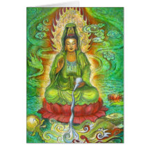 "Tarjeta de felicitación de Kuan Yin del dragón de