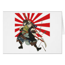 Tarjeta de felicitación de la bandera del samurai