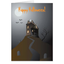 Tarjeta de felicitación de la casa encantada