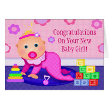 Tarjeta de felicitación de la enhorabuena de la ni
