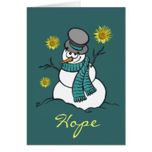 Tarjeta de felicitación de la esperanza del muñeco