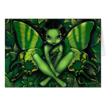 Tarjeta de felicitación "de la fantasía verde de l