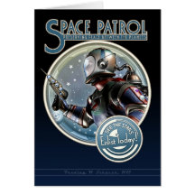 Tarjeta de felicitación de la patrulla del espacio