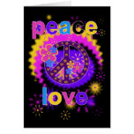 Tarjeta de felicitación de la paz y del amor