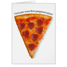 Tarjeta de felicitación de la pizza